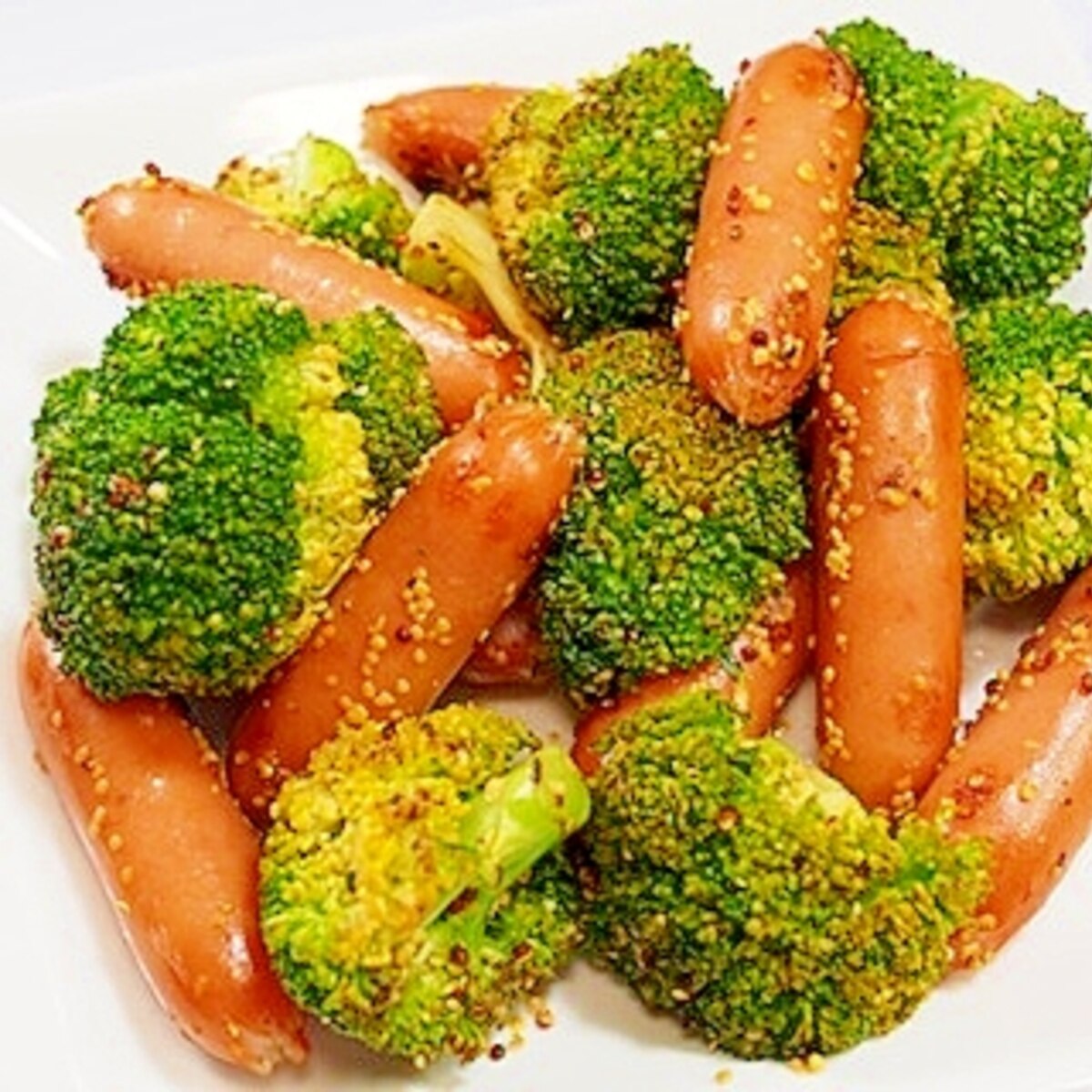 簡単 ソーセージとブロッコリーのマスタード炒め レシピ 作り方 By Assy1984 楽天レシピ